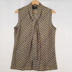 Evan-Picone Sleeveless Top Black Yellow XL